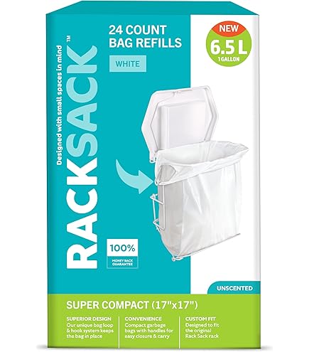 Rack Sack 4 X 50 Pack 18 inch(s) x 25 inch(s) White Garbage